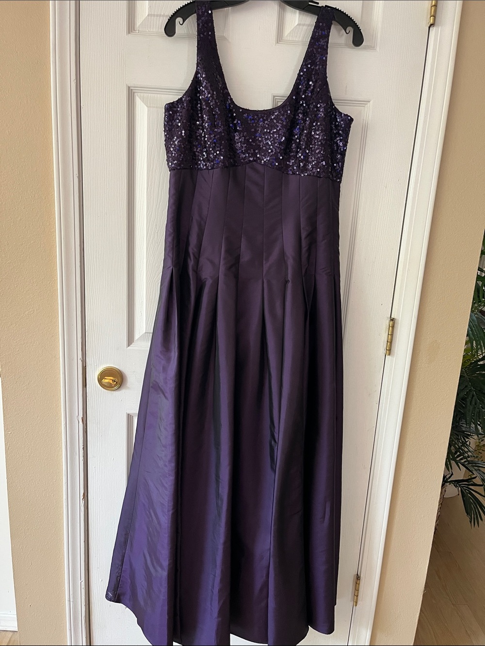 Calvin Klein Purple Sequin Bodice Maxi Dress - Picture 1 of 6